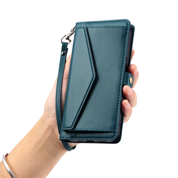 For iPhone 13 mini Wallet Multi-card Slot Leather Phone Case with Lanyard(Green) For iPhone 13 mini Wallet Multi-card Slot Leather Phone Case with Lanyard(Green)