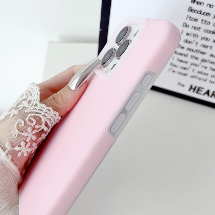 iPhone 14 Pro用 PCハイブリッド液体シリコンゼリー電話ケース(オレンジ)