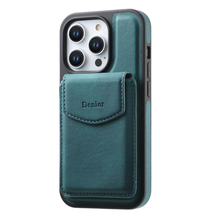 For iPhone 16 Pro Denior D20 Skin Feel MagSafe Holder Detachable Card Slot Phone Case(Blue) For iPhone 16 Pro Denior D20 Skin Feel MagSafe Holder Detachable Card Slot Phone Case(Blue)