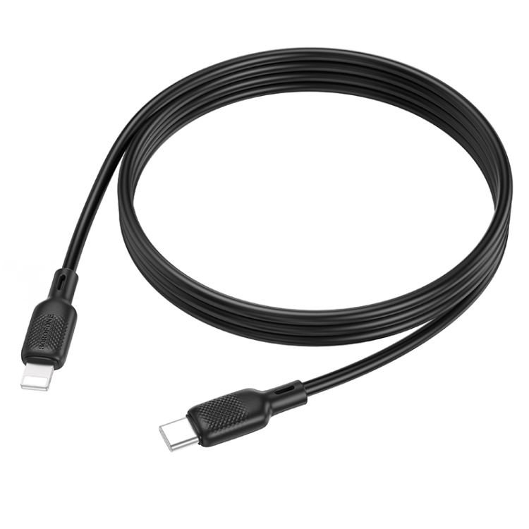 BOROFONE BX113 PD 27W USB-C / Type-C to 8 Pin Silicone Charging Data Cable, Length:1m(Black) BOROFONE BX113 PD 27W USB-C / Type-C to 8 Pin Silicone Charging Data Cable, Length:1m(Black)