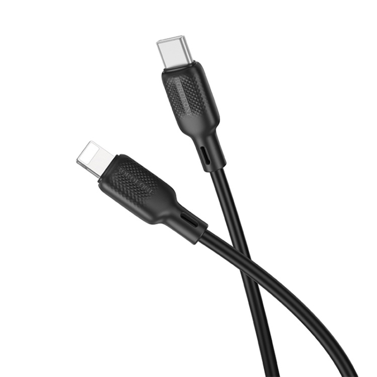 BOROFONE BX113 PD 27W USB-C / Type-C to 8 Pin Silicone Charging Data Cable, Length:3m(Black) BOROFONE BX113 PD 27W USB-C / Type-C to 8 Pin Silicone Charging Data Cable, Length:3m(Black)