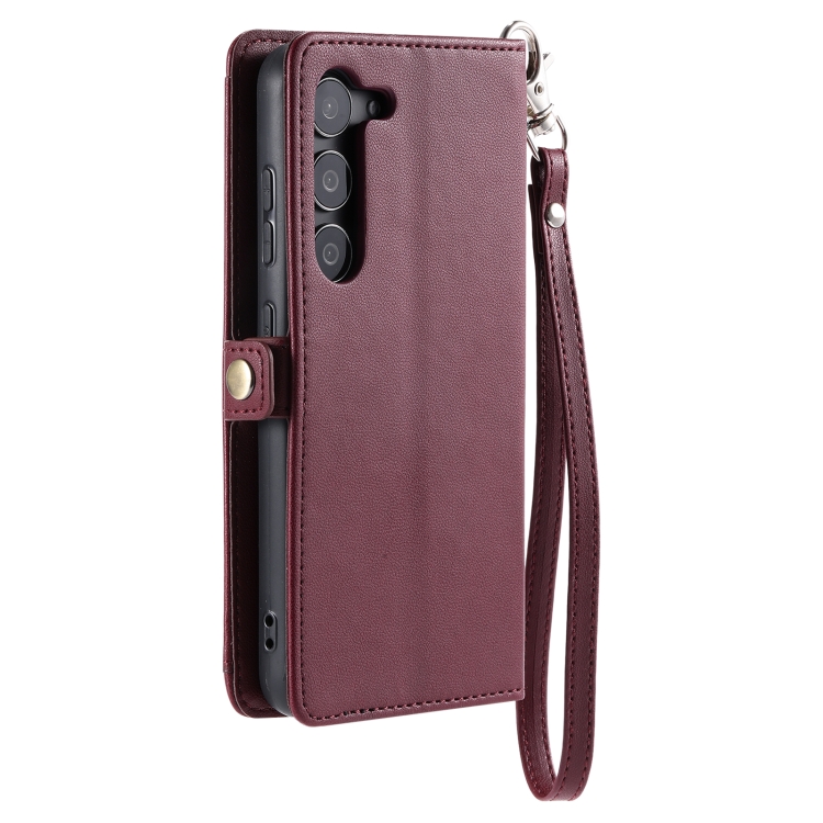 For Samsung Galaxy S23 5G Wallet Multi-card Slot Leather Phone Case with Lanyard(Wine Red) For Samsung Galaxy S23 5G Wallet Multi-card Slot Leather Phone Case with Lanyard(Wine Red)