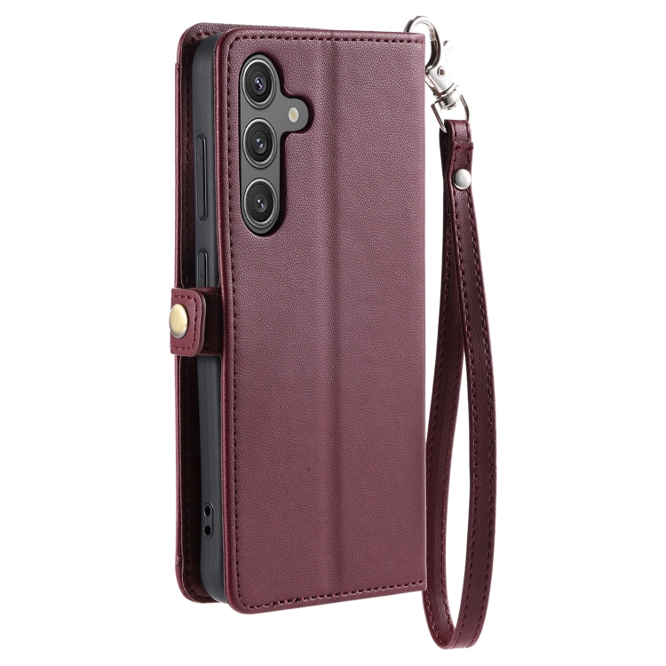 For Samsung Galaxy S24 5G Wallet Multi-card Slot Leather Phone Case with Lanyard(Wine Red) For Samsung Galaxy S24 5G Wallet Multi-card Slot Leather Phone Case with Lanyard(Wine Red)