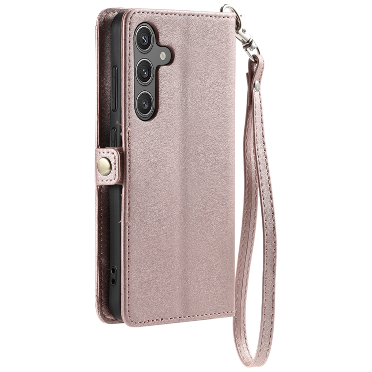 For Samsung Galaxy S24 FE 5G Wallet Multi-card Slot Leather Phone Case with Lanyard(Rose Gold) For Samsung Galaxy S24 FE 5G Wallet Multi-card Slot Leather Phone Case with Lanyard(Rose Gold)