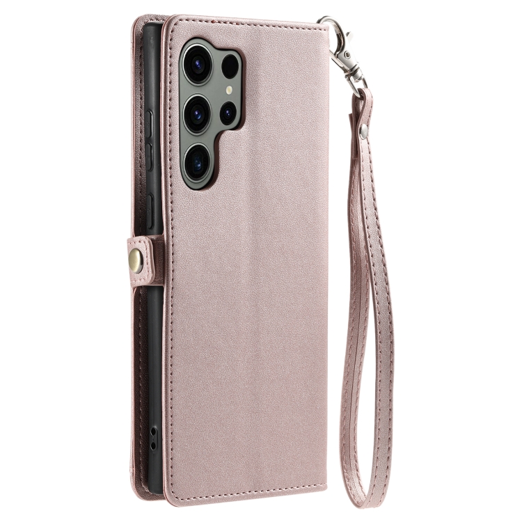 For Samsung Galaxy S24 Ultra 5G Wallet Multi-card Slot Leather Phone Case with Lanyard(Rose Gold) For Samsung Galaxy S24 Ultra 5G Wallet Multi-card Slot Leather Phone Case with Lanyard(Rose Gold)