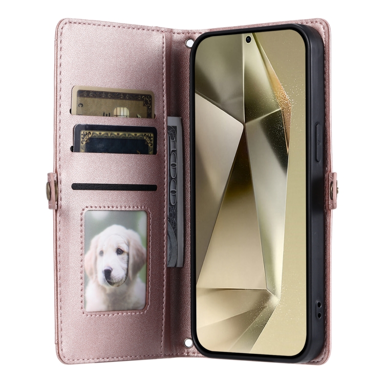 For Samsung Galaxy S24 Ultra 5G Wallet Multi-card Slot Leather Phone Case with Lanyard(Rose Gold) For Samsung Galaxy S24 Ultra 5G Wallet Multi-card Slot Leather Phone Case with Lanyard(Rose Gold)