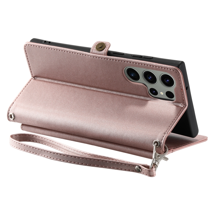 For Samsung Galaxy S24 Ultra 5G Wallet Multi-card Slot Leather Phone Case with Lanyard(Rose Gold) For Samsung Galaxy S24 Ultra 5G Wallet Multi-card Slot Leather Phone Case with Lanyard(Rose Gold)