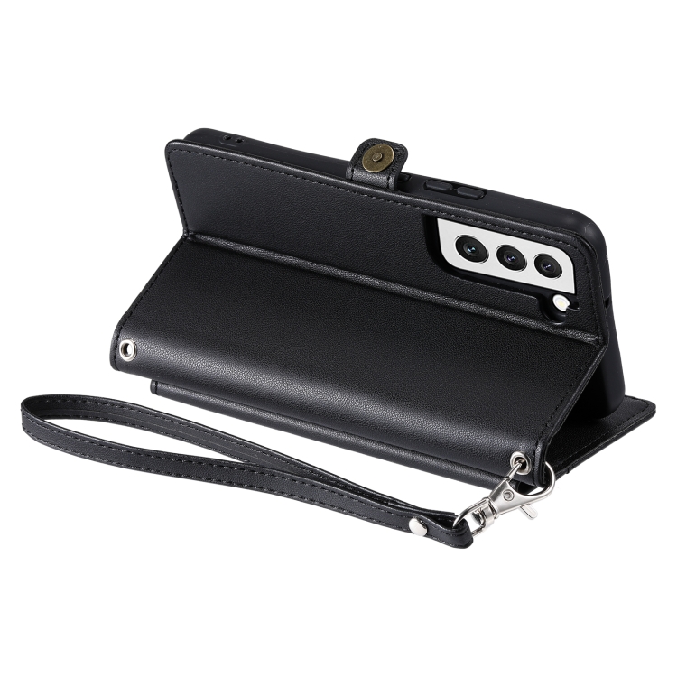 For Samsung Galaxy S22 5G Wallet Multi-card Slot Leather Phone Case with Lanyard(Black) For Samsung Galaxy S22 5G Wallet Multi-card Slot Leather Phone Case with Lanyard(Black)