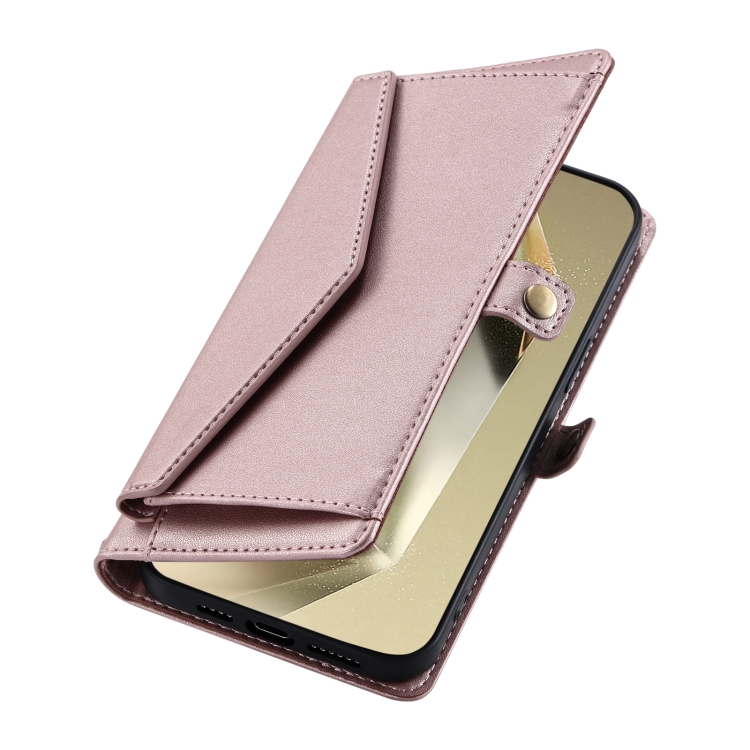 For Samsung Galaxy S25 5G Wallet Multi-card Slot Leather Phone Case with Lanyard(Rose Gold) For Samsung Galaxy S25 5G Wallet Multi-card Slot Leather Phone Case with Lanyard(Rose Gold)