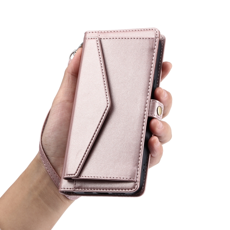 For Samsung Galaxy S25 5G Wallet Multi-card Slot Leather Phone Case with Lanyard(Rose Gold) For Samsung Galaxy S25 5G Wallet Multi-card Slot Leather Phone Case with Lanyard(Rose Gold)