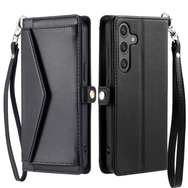 For Samsung Galaxy S25+ 5G Wallet Multi-card Slot Leather Phone Case with Lanyard(Black) For Samsung Galaxy S25+ 5G Wallet Multi-card Slot Leather Phone Case with Lanyard(Black)
