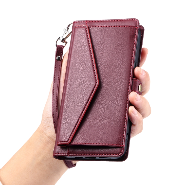For Samsung Galaxy S25 Ultra 5G Wallet Multi-card Slot Leather Phone Case with Lanyard(Wine Red) For Samsung Galaxy S25 Ultra 5G Wallet Multi-card Slot Leather Phone Case with Lanyard(Wine Red)