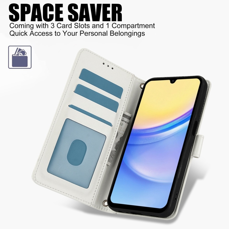For Samsung Galaxy S23 FE 5G Skin Feel Pure Color Card Slots Leather Phone Case with Dual Lanyard(White) For Samsung Galaxy S23 FE 5G Skin Feel Pure Color Card Slots Leather Phone Case with Dual Lanyard(White)