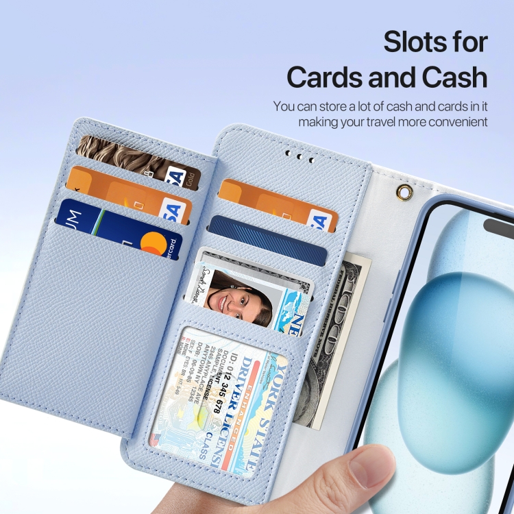 For iPhone 15 Plus DUX DUCIS Lawa Series 2 in 1 Wallet Zipper Detachable MagSafe Phone Case with Lanyard(Light Blue) For iPhone 15 Plus DUX DUCIS Lawa Series 2 in 1 Wallet Zipper Detachable MagSafe Phone Case with Lanyard(Light Blue)