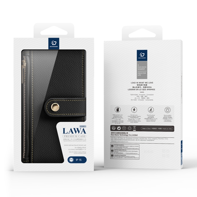 For iPhone 15 DUX DUCIS Lawa Series 2 in 1 Wallet Zipper Detachable MagSafe Phone Case with Lanyard(Black) For iPhone 15 DUX DUCIS Lawa Series 2 in 1 Wallet Zipper Detachable MagSafe Phone Case with Lanyard(Black)
