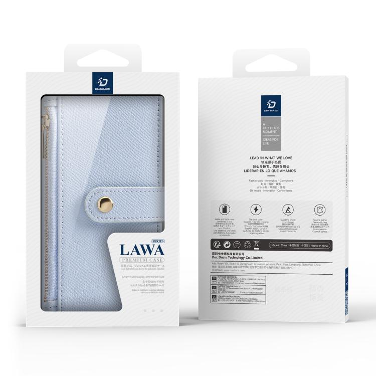 For iPhone 17 Pro Max DUX DUCIS Lawa Series 2 in 1 Wallet Zipper Detachable MagSafe Phone Case with Lanyard(Light Blue)