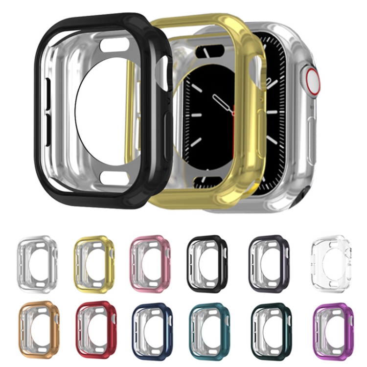 For Apple Watch Series 10 42mm Plating TPU Round Hole Hollow Watch