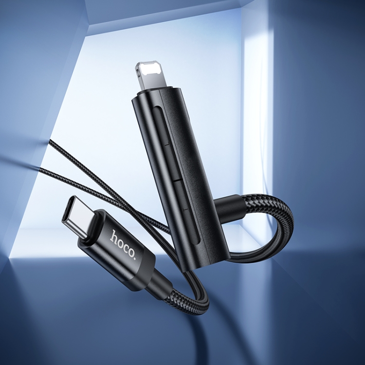 hoco U135 USB-C / Type-C to 8 Pin, USB-C / Type-C Incredible 2 in 1 Charging Data Cable, Length:1m(Black) hoco U135 USB-C / Type-C to 8 Pin, USB-C / Type-C Incredible 2 in 1 Charging Data Cable, Length:1m(Black)