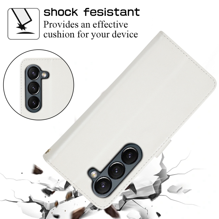 For Samsung Galaxy Z Fold6 Rhombic Full Zipper Wallet Leather Phone Case(White) For Samsung Galaxy Z Fold6 Rhombic Full Zipper Wallet Leather Phone Case(White)
