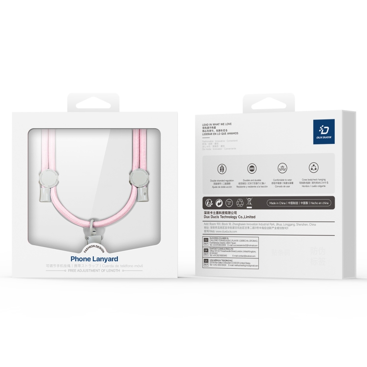DUX DUCIS Plaz Crossbody Neck Strap Anti-lost Phone Lanyard(Light Pink) - 7