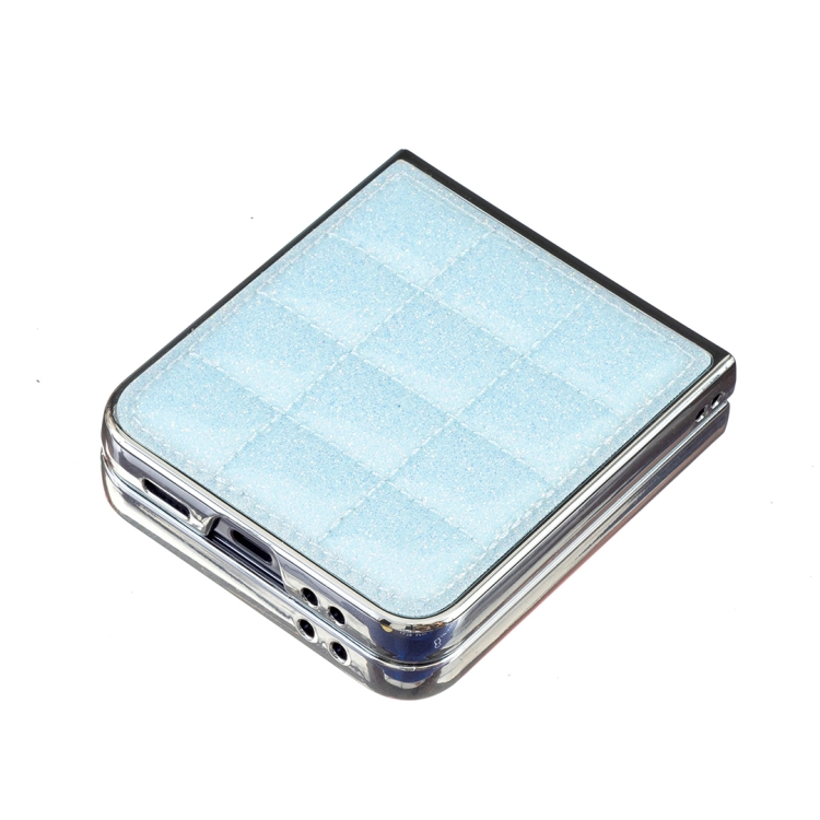 For Samsung Galaxy Z Flip6 Electroplating Square Glitter PU Phone Case(Light Blue)