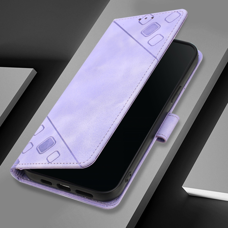 For Samsung Galaxy S24 FE 5G Skin-feel Embossed Leather Phone Case(Light Purple) For Samsung Galaxy S24 FE 5G Skin-feel Embossed Leather Phone Case(Light Purple)