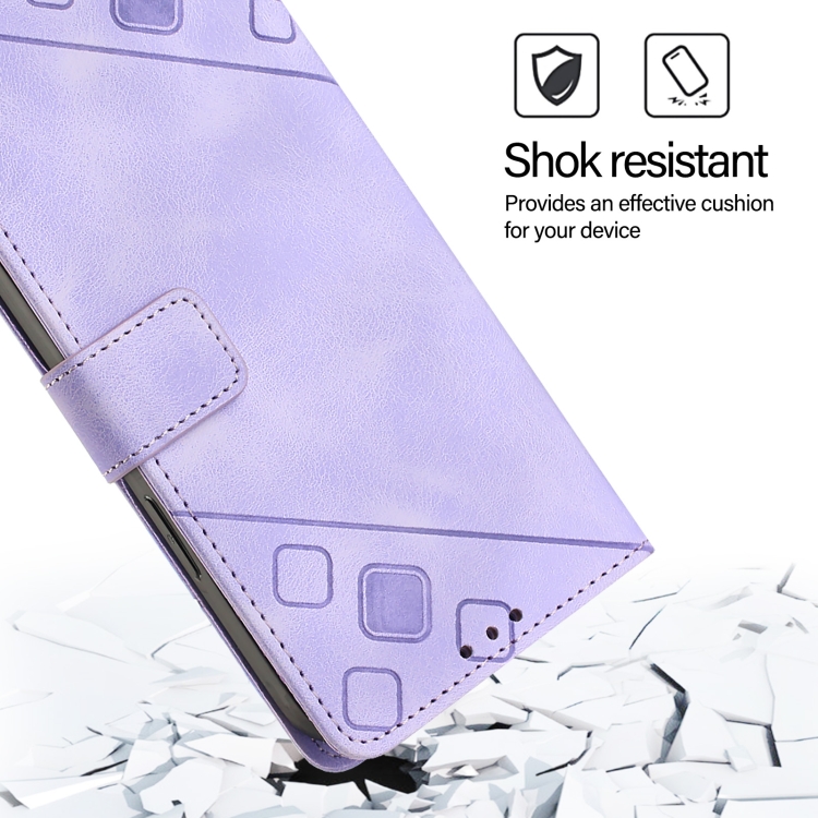 For Samsung Galaxy S24 FE 5G Skin-feel Embossed Leather Phone Case(Light Purple) For Samsung Galaxy S24 FE 5G Skin-feel Embossed Leather Phone Case(Light Purple)