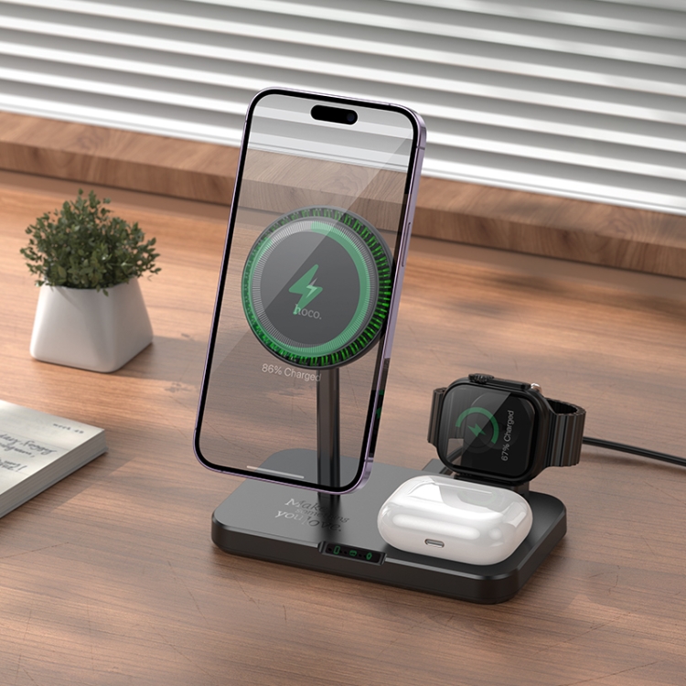 hoco CQ12 Joyfull 3 in 1 Wireless Fast Charger(White) hoco CQ12 Joyfull 3 in 1 Wireless Fast Charger(White)