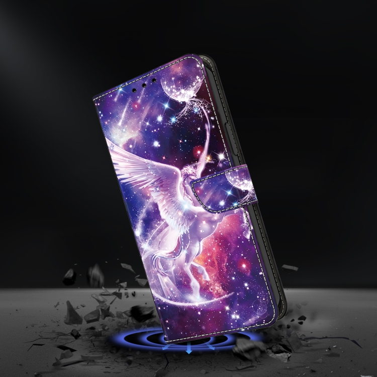 For iPhone 16 Plus Crystal Painted Leather Phone case(Unicorn) For iPhone 16 Plus Crystal Painted Leather Phone case(Unicorn)