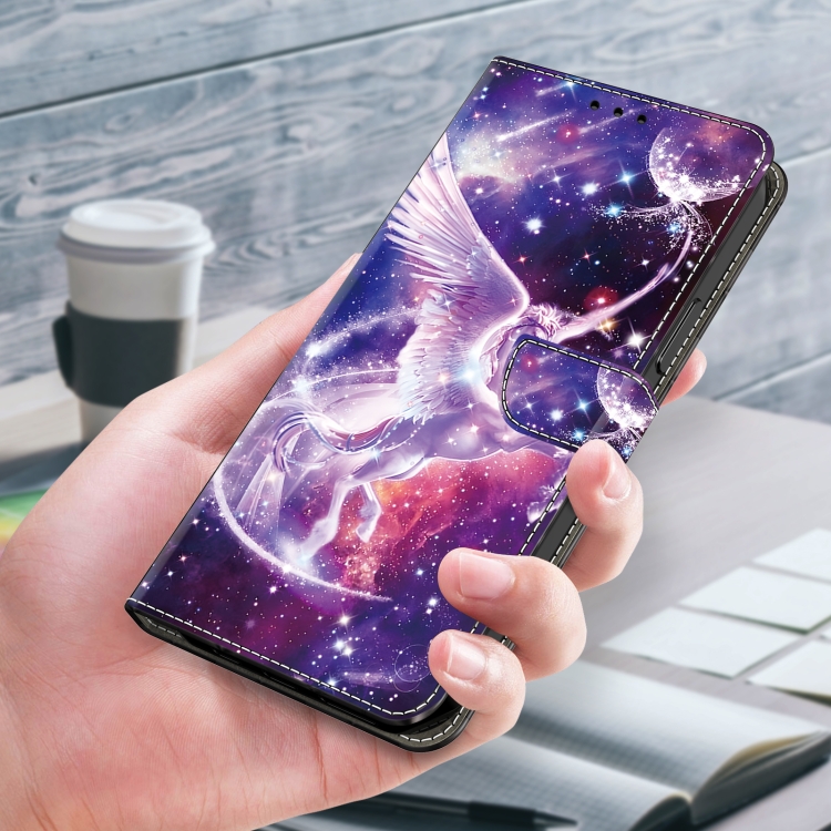 For iPhone 16 Plus Crystal Painted Leather Phone case(Unicorn) For iPhone 16 Plus Crystal Painted Leather Phone case(Unicorn)