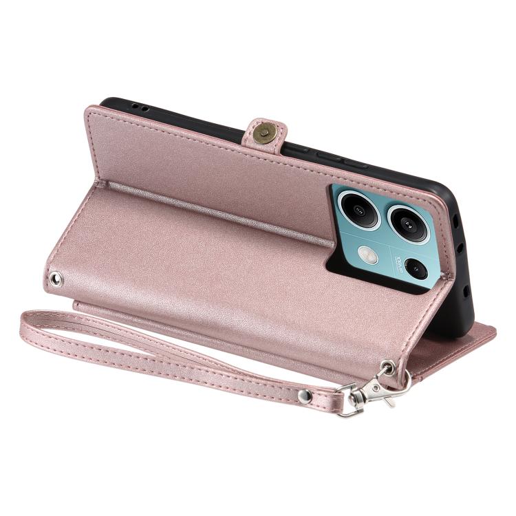 For Motorola Edge 60 Fusion Wallet Multi-card Slot Leather Phone Case with Lanyard(Rose Gold)