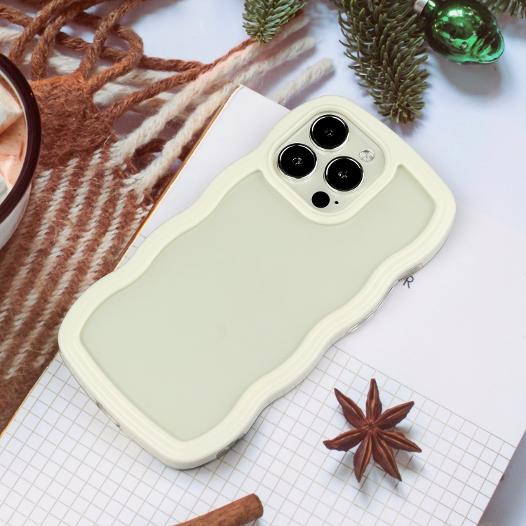 For iPhone 16 Pro Candy Color Wave TPU Clear PC Phone Case(White) For iPhone 16 Pro Candy Color Wave TPU Clear PC Phone Case(White)
