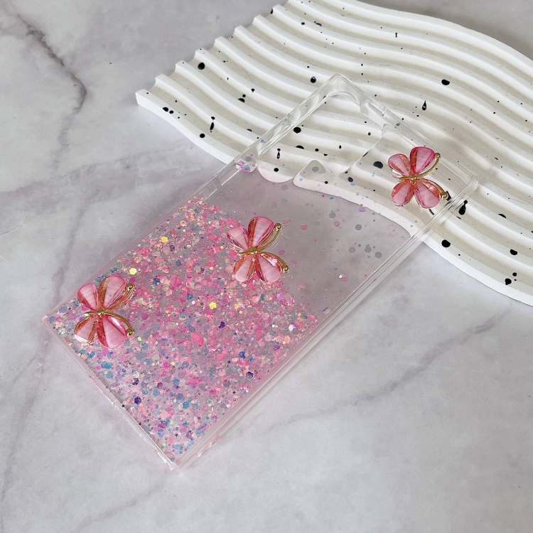 For Samsung Galaxy S24 Ultra 5G Luminous Starry Sky Glitter Butterfly TPU Phone Case(Pink) For Samsung Galaxy S24 Ultra 5G Luminous Starry Sky Glitter Butterfly TPU Phone Case(Pink)