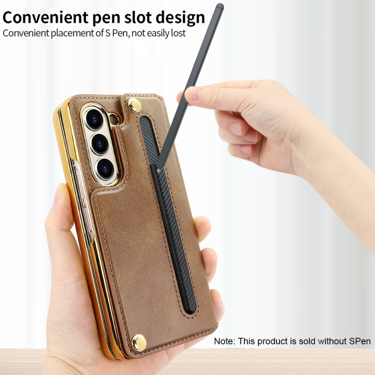 For Samsung Galaxy Z Fold4 VIETAO Film Integrated Folding Holder Flip PU Phone Case(Black) For Samsung Galaxy Z Fold4 VIETAO Film Integrated Folding Holder Flip PU Phone Case(Black)