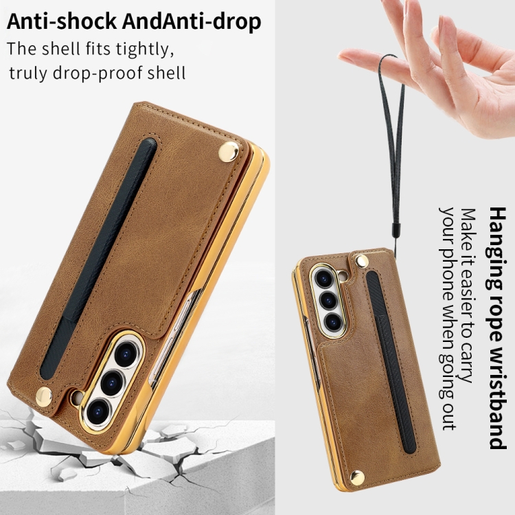 For Samsung Galaxy Z Fold4 VIETAO Film Integrated Folding Holder Flip PU Phone Case(Black) For Samsung Galaxy Z Fold4 VIETAO Film Integrated Folding Holder Flip PU Phone Case(Black)
