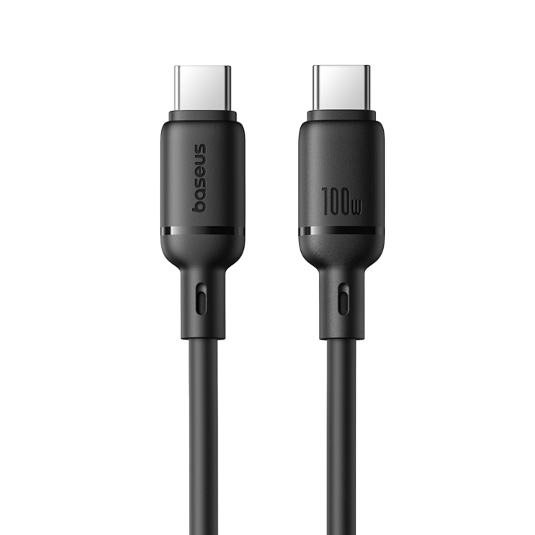 Baseus Silky Series 1m 100W USB-C / Type-C to Type-C Fast Charging Cable(Black) - 1