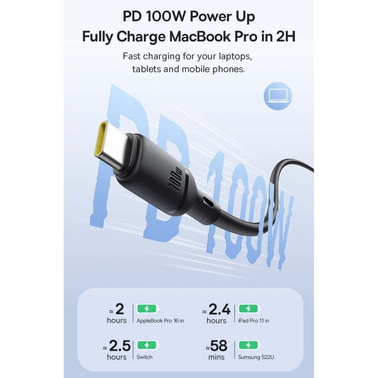 Baseus Silky Series 1m 100W USB-C / Type-C to Type-C Fast Charging Cable(Black) - B5