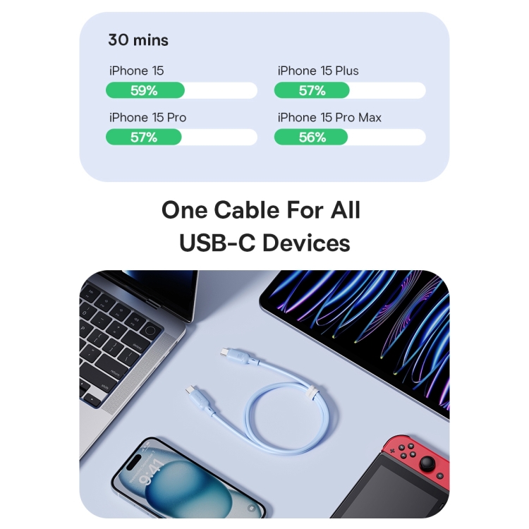 Baseus Silky Series 1m 100W USB-C / Type-C to Type-C Fast Charging Cable(Black) - B7