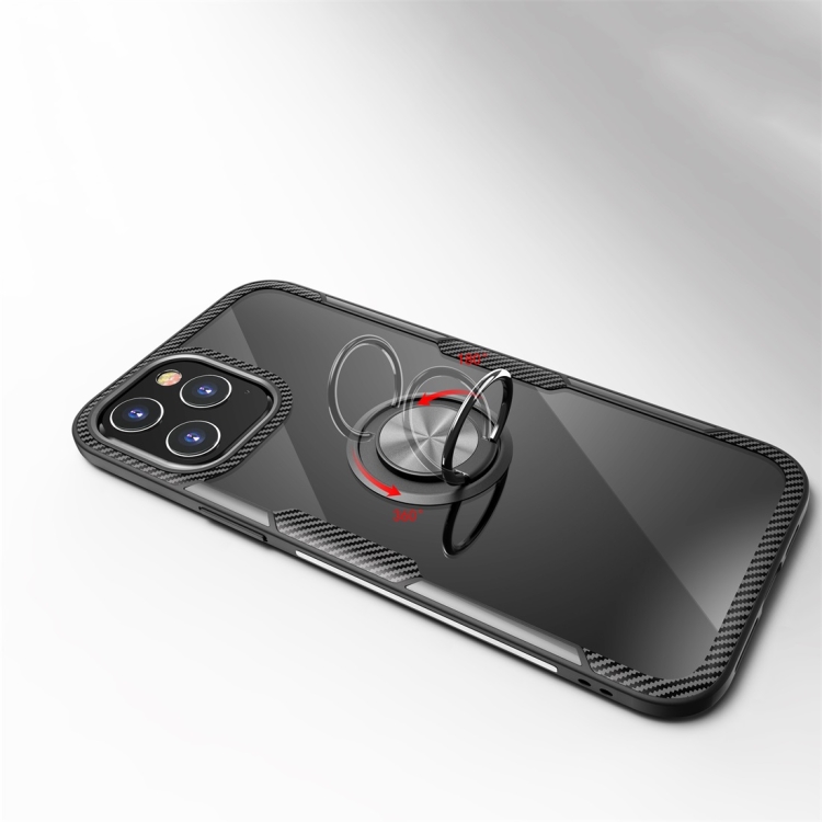 For iPhone 12 Pro Max Shockproof Transparent TPU + Acrylic Protective Case with Ring Holder(Black) For iPhone 12 Pro Max Shockproof Transparent TPU + Acrylic Protective Case with Ring Holder(Black)