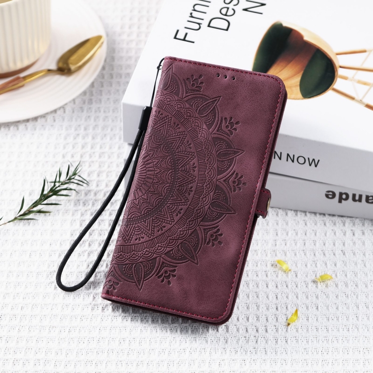 For iPhone 7 / 8 / SE 2022 Skin Feel Totem Embossed Leather Phone Case(Wine Red) For iPhone 7 / 8 / SE 2022 Skin Feel Totem Embossed Leather Phone Case(Wine Red)