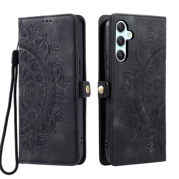 For Samsung Galaxy S23 FE 5G Skin Feel Totem Embossed Leather Phone Case(Black) For Samsung Galaxy S23 FE 5G Skin Feel Totem Embossed Leather Phone Case(Black)