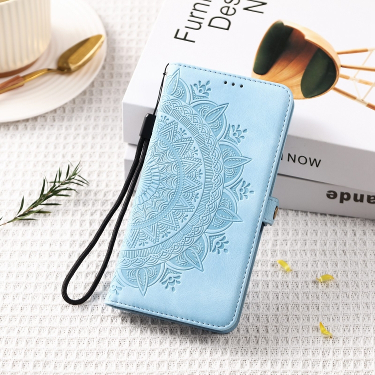 For Samsung Galaxy S25+ 5G Skin Feel Totem Embossed Leather Phone Case(Blue) For Samsung Galaxy S25+ 5G Skin Feel Totem Embossed Leather Phone Case(Blue)