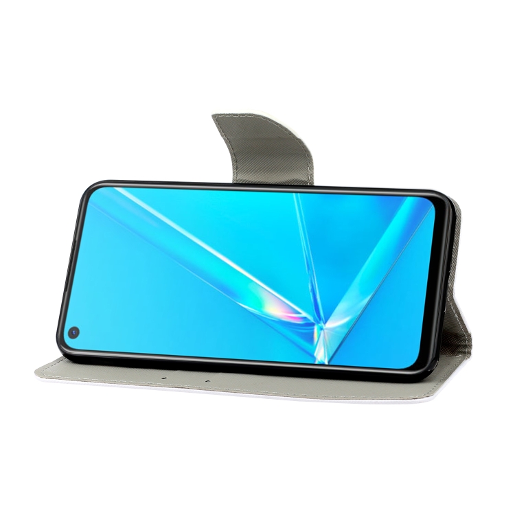 Para OPPO A72 Funda de cuero con tapa horizontal con patrón de dibujo de  colores con