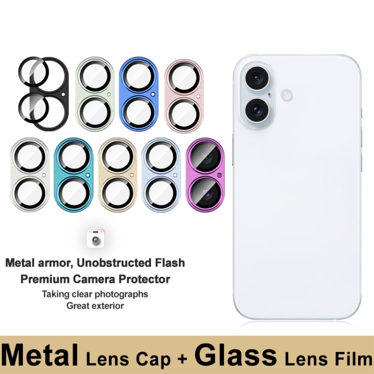 For iPhone 16 / 16 Plus IMAK Metal Armor Premium Camera Protector Film(Black) For iPhone 16 / 16 Plus IMAK Metal Armor Premium Camera Protector Film(Black)