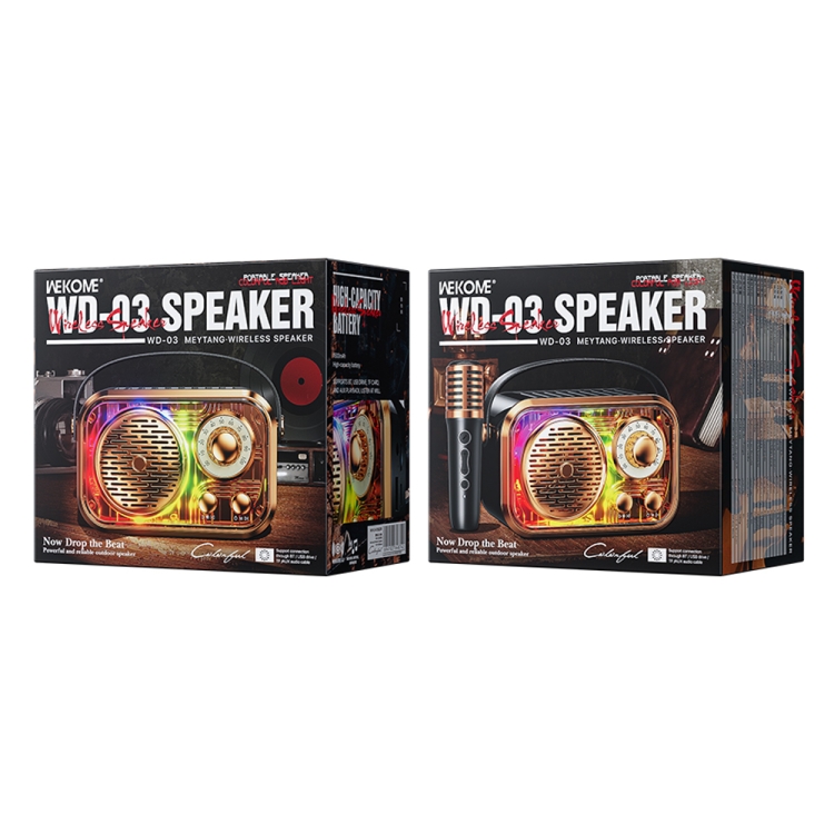 WK WD-03 Honey Portable Mini Bluetooth Speaker with RGB Light(Black)