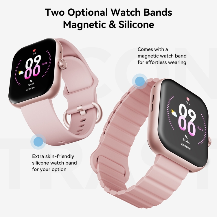 JOYROOM JR-FT5 Plus Fit-life Series Smart Watch, 1.96 inch Screen, Support  BT Call / Heart Rate(Rose Gold)