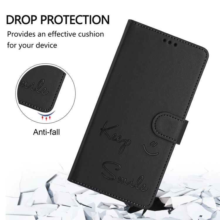 For Samsung Galaxy S24 Ultra 5G Smile Embossing RFID Leather Phone Case(Black) For Samsung Galaxy S24 Ultra 5G Smile Embossing RFID Leather Phone Case(Black)