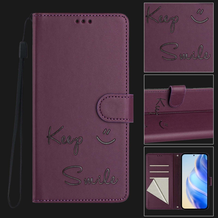 For Samsung Galaxy S21 Ultra 5G Smile Embossing RFID Leather Phone Case(Violet) For Samsung Galaxy S21 Ultra 5G Smile Embossing RFID Leather Phone Case(Violet)