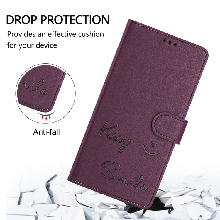 For Samsung Galaxy S21 Ultra 5G Smile Embossing RFID Leather Phone Case(Violet) For Samsung Galaxy S21 Ultra 5G Smile Embossing RFID Leather Phone Case(Violet)