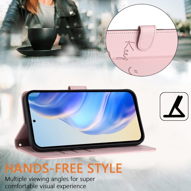 For Samsung Galaxy S25+ 5G Smile Embossing RFID Leather Phone Case(Pink) For Samsung Galaxy S25+ 5G Smile Embossing RFID Leather Phone Case(Pink)